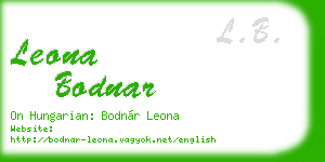 leona bodnar business card